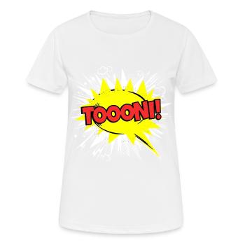 Toni Name Funny Speech Bubble Toooni! - Women's Breathable T-Shirt - white - Front - AI Model Female 172 dark (172cm)