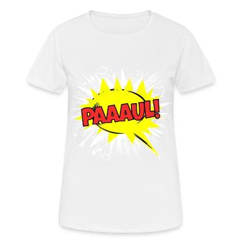 Nom de Paul drôle bulle Paaaul ! - T-shirt respirant Femme - blanc - Devant - AI Model Female 172 dark (172cm)