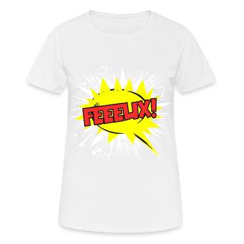 Félix Nom Drôle Bulle Feeelix ! - T-shirt respirant Femme - blanc - Devant - AI Model Female 172 dark (172cm)