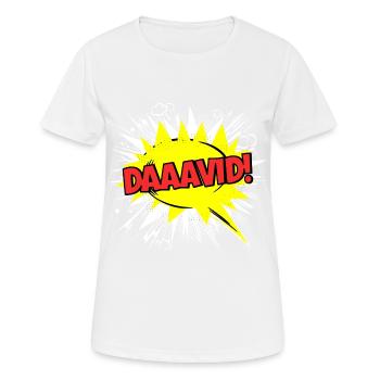 David Name Funny Speech Bubble Daaavid! - Women's Breathable T-Shirt - white - Front - AI Model Female 172 dark (172cm)