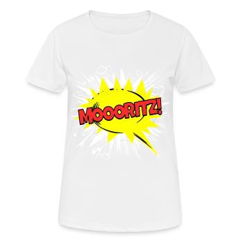 Moritz nom drôle bulle Moooritz ! - T-shirt respirant Femme - blanc - Devant - AI Model Female 172 dark (172cm)