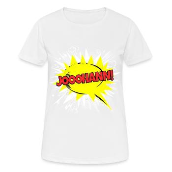 Johann nomme drôle de bulle Jooohann ! - T-shirt respirant Femme - blanc - Devant - AI Model Female 172 dark (172cm)