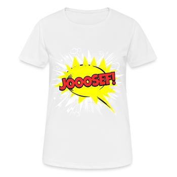 Josef Name Funny Speech Bubble Jooosef! - Women's Breathable T-Shirt - white - Front - AI Model Female 172 dark (172cm)