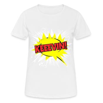 Kevin Name Funny Speech Bubble Keeevin! - Women's Breathable T-Shirt - white - Front - AI Model Female 172 dark (172cm)