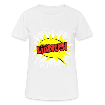 Linus Nom Drôle Bulle de Discours Liiinus ! - T-shirt respirant Femme - blanc - Devant - AI Model Female 172 dark (172cm)