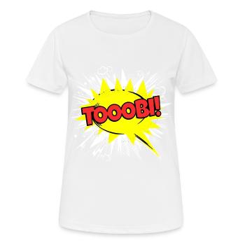 Tobi Tobias Nom Drôle Bulle - T-shirt respirant Femme - blanc - Devant - AI Model Female 172 dark (172cm)