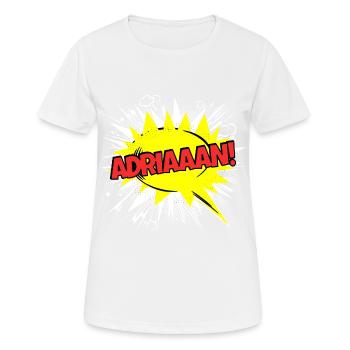 Adrian Name Funny Speech Bubble Adriaaan! - Women's Breathable T-Shirt - white - Front - AI Model Female 172 dark (172cm)