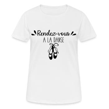Rendez vous à la danse - T-shirt respirant Femme - blanc - Devant - AI Model Female 172 dark (172cm)