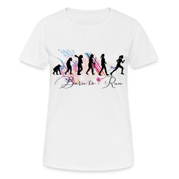 The evolution of the runner - born to run - Women's Breathable T-Shirt - white - Front - AI Model Female 172 dark (172cm)