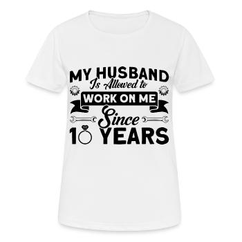 Rose Wedding 10 Years Marriage Gift - Women's Breathable T-Shirt - white - Front - AI Model Female 172 dark (172cm)