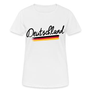 Deutschland - Germany - Bundesrepublik -Flagge BRD - Frauen T-Shirt atmungsaktiv - Weiß - Vorne - AI Model Female 172 dark (172cm)
