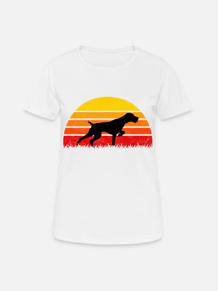 Drahtharr Chiens Sunset Dogs - T-shirt respirant Femme - blanc