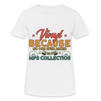 Collection de disques Vinyle - T-shirt respirant Femme - blanc - Devant - AI Model Female 172 dark (172cm)