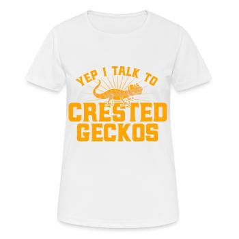 Haubengecko Haubengeckos Kammgecko Cadeau - T-shirt respirant Femme - blanc - Devant - AI Model Female 172 dark (172cm)