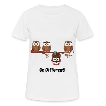 Be different - Süßes Eulen Fun bird gift sweet - Women's Breathable T-Shirt - white - Front - AI Model Female 172 dark (172cm)