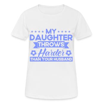 Tochter Sportfan Mutter Geschenk - Frauen T-Shirt atmungsaktiv - Weiß - Vorne - AI Model Female 172 dark (172cm)