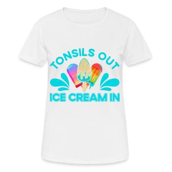 Crème glacée aux amandes en cadeau de crème glacée - T-shirt respirant Femme - blanc - Devant - AI Model Female 172 dark (172cm)