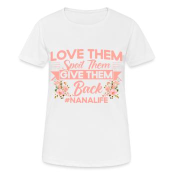 Love them Pamper them Give them back Grandma Gift - Women's Breathable T-Shirt - white - Front - AI Model Female 172 dark (172cm)