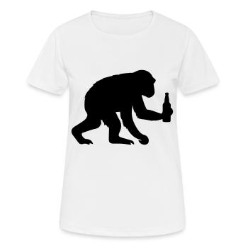 affe silhouette bier - Frauen T-Shirt atmungsaktiv - Weiß - Vorne - AI Model Female 172 dark (172cm)