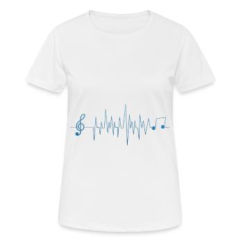 Music musical notes heartbeat - Women's Breathable T-Shirt - white - Front - AI Model Female 172 dark (172cm)