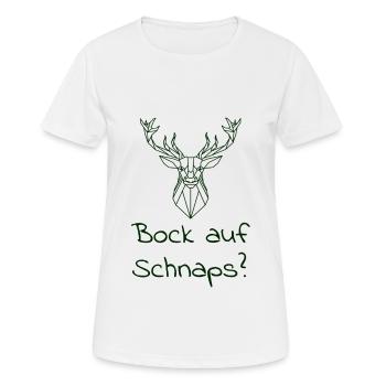 Schnaps trinken Spruch - Frauen T-Shirt atmungsaktiv - Weiß - Vorne - AI Model Female 172 dark (172cm)