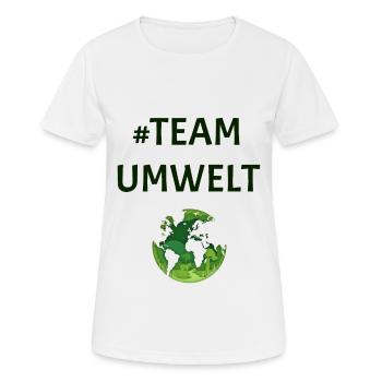Team Umwelt - Frauen T-Shirt atmungsaktiv - Weiß - Vorne - AI Model Female 172 dark (172cm)