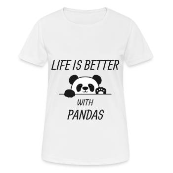 Pandas - Frauen T-Shirt atmungsaktiv - Weiß - Vorne - AI Model Female 172 dark (172cm)