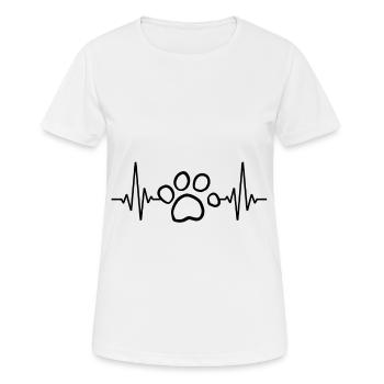 Paw heartbeat - Women's Breathable T-Shirt - white - Front - AI Model Female 172 dark (172cm)