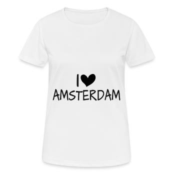 Amsterdam - Frauen T-Shirt atmungsaktiv - Weiß - Vorne - AI Model Female 172 dark (172cm)