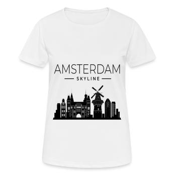 Amsterdam - T-shirt respirant Femme - blanc - Devant - AI Model Female 172 dark (172cm)
