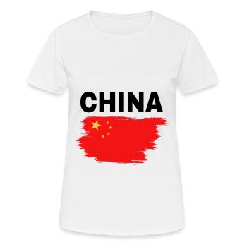 Chine - T-shirt respirant Femme - blanc - Devant - AI Model Female 172 dark (172cm)