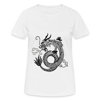 Dragon chinois - T-shirt respirant Femme - blanc - Devant - AI Model Female 172 dark (172cm)