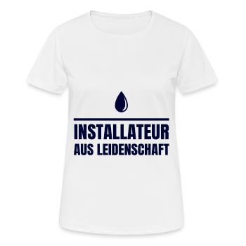 Gas Wasser Installateur - Frauen T-Shirt atmungsaktiv - Weiß - Vorne - AI Model Female 172 dark (172cm)