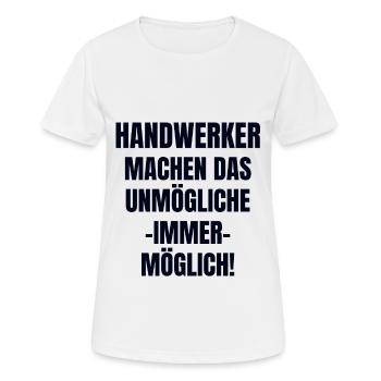 Handwerker - Frauen T-Shirt atmungsaktiv - Weiß - Vorne - AI Model Female 172 dark (172cm)