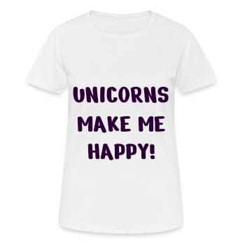 Licorne disant - T-shirt respirant Femme - blanc - Devant - AI Model Female 172 dark (172cm)
