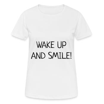 smile - Frauen T-Shirt atmungsaktiv - Weiß - Vorne - AI Model Female 172 dark (172cm)