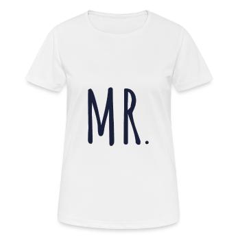 Mr. und Mrs. - Frauen T-Shirt atmungsaktiv - Weiß - Vorne - AI Model Female 172 dark (172cm)