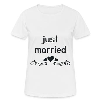 just married - T-shirt respirant Femme - blanc - Devant - AI Model Female 172 dark (172cm)