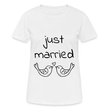 just married - Women's Breathable T-Shirt - white - Front - AI Model Female 172 dark (172cm)