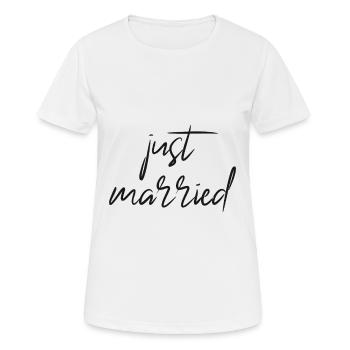 just married - Women's Breathable T-Shirt - white - Front - AI Model Female 172 dark (172cm)