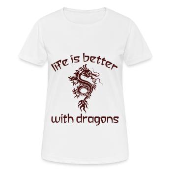 Drache Drachen shirt - Frauen T-Shirt atmungsaktiv - Weiß - Vorne - AI Model Female 172 dark (172cm)
