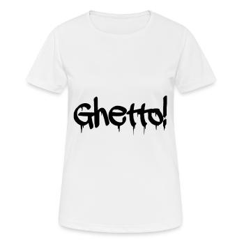 Ghetto Graffiti - Frauen T-Shirt atmungsaktiv - Weiß - Vorne - AI Model Female 172 dark (172cm)