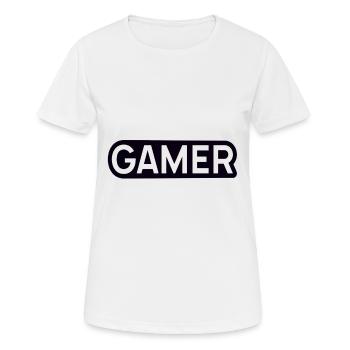 Gaming - Frauen T-Shirt atmungsaktiv - Weiß - Vorne - AI Model Female 172 dark (172cm)