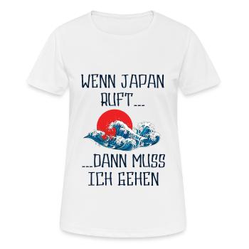 Japan - Frauen T-Shirt atmungsaktiv - Weiß - Vorne - AI Model Female 172 dark (172cm)
