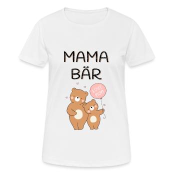 Mama Bär - Frauen T-Shirt atmungsaktiv - Weiß - Vorne - AI Model Female 172 dark (172cm)