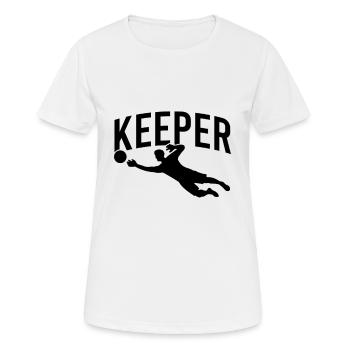 Fußball Torwart Keeper - Frauen T-Shirt atmungsaktiv - Weiß - Vorne - AI Model Female 172 dark (172cm)