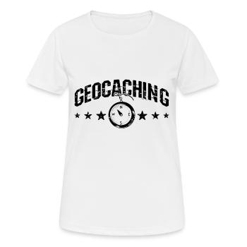 Geocaching - Frauen T-Shirt atmungsaktiv - Weiß - Vorne - AI Model Female 172 dark (172cm)