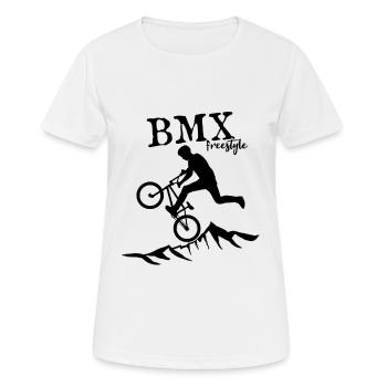 BMX freestyle - Frauen T-Shirt atmungsaktiv - Weiß - Vorne - AI Model Female 172 dark (172cm)