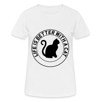 Katzenliebhaber Spruch - Frauen T-Shirt atmungsaktiv - Weiß - Vorne - AI Model Female 172 dark (172cm)