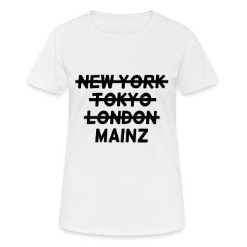 Mainz - Frauen T-Shirt atmungsaktiv - Weiß - Vorne - AI Model Female 172 dark (172cm)